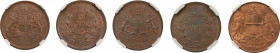 India, British 3 Coin lot.

1848(C) 1/12 Anna - MS 64 BN - KM 455

1853(C) 1/2 Pice - MS 64 RD - KM 463.2

1858 1/4 Anna - MS 63 BN - KM 464