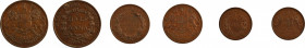 India, British, 3 coin lot, 
1853 1/2 Pice, 
1835 1/4 Anna, 
1835 1/2 Anna