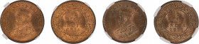India, British 
1914(C), 1/2P, Graded MS 64 Red by NGC. Km 509
1915(C), 1/2P, Graded MS 65 Red Brown by NGC. Km 510