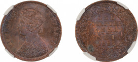 India, British 1885C, 1/4 Anna . Graded MS 63 Brown by NGC - only two coins graded higher.KM 486