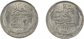Egypt AH1335/1917H, 2 Piastres, Occupation Coinage. Graded MS 65 by NGC. KM-317.2