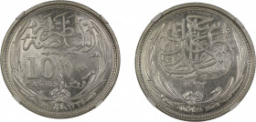 Egypt AH1335//1917, 10 Piastres , Occupation Coinage. Graded MS 63 by NGC. KM-319
