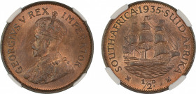 South Africa 1935, 1/2 Pence. Graded MS 66 Red Brown by NGC - Only one coin graded higher.KM 13.3