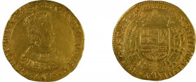 Spanish Netherlands 1675, 2 Souverain d'or in EF Details condition Mintage of only 3,248 coins. Old tooling on the obverse field; cleaned KM-82.1 10.7...