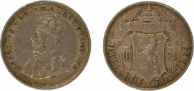 Cyprus, George V Ag 4 1/2 Piastres. 1921. KM 15. Very Fine or better. Toned.