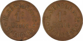 Danish West Indies , 1 Cent, R. Senior & Co, in Extra Fine conditionHiggie*454