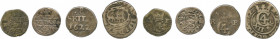 Denmark, 4 coin lot. 
1621 1 Skilling, H-119B in VG condition 
1632 2 Skilling, H-143 in Fine condition 
1622 8 Skilling, H-122 in VG-F condition ...