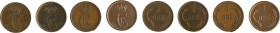 Denmark, 4 coin lot of 1 Ore, 
1874 CS / in EF-AU condition
1883 CS / in EF-AU condition
1886 CS / in VG condition
1889 CS / in EF-AU condition