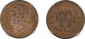 France C.1821 ESSAI, 5 Centimes. Graded MS 63 Red Brown by NGC - the highest graded.Maz - 761