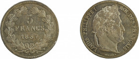 France 1837, 5 Francs, Louis Philippe I, Lille
KM-749.13, Gad-678
