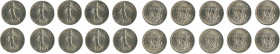 France 1899, 10 coin lot of 50 Centimes in BU condition
KM-854