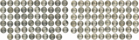 France 1916, 58 coins lot of 50 centimes, in BU condition
KM-854