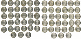 France 1915, 33 coins lot of 50 centimes, in BU condition
KM-854