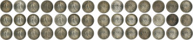 France 1920, 21 coin lot of 50 centimes, in BU condition
KM-854