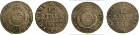 Germany, Saxony; 2 coin lot of 
1818 IGS 1/12 Thaler- KM 1049.1 in Almost Uncirculated condition 
1819 IGS 1/12 Thaler - KM 1083.1 in Almost Uncircu...
