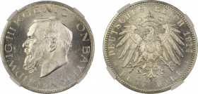 Germany, German States 1914D, 5 Marks, Bavaria. Graded MS 65 by NGC. - Only one coin graded higher.KM-1007