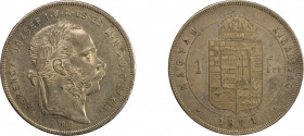 Hungary 1871 KB, Florint in AEF condition KM-453.1