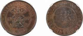 Netherlands, Netherlands East Indies 1897, 2.5 Cents. Graded MS 65 Brown by NGC - the highest graded.KM308.2
