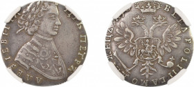 Russia 1706 Ducat, Silver Novodel
Ex-Albert Kruze collection
Graded AU 53 by NGC
Bitkin 10 (R2)