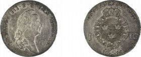 Sweden 1782 OL, 1 Riksdaler, in Almost Extra Fine condition 
KM-527