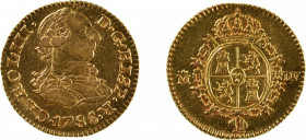 Spain, 1786 DV (Au), 1/2 Escudo, Seville, in AU condition
KM-425.1
0.0475 oz net
