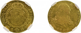 Spain 1800/790M FA (Au) 2 Escudos, Charles IV, graded AU 58 by NGC
KM-435.1
0.1904 oz net