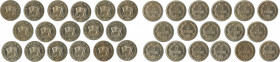 Venezuela 1938, 17 coin lot of 5 Centimos, in MS60 to MS63 range
Y#27