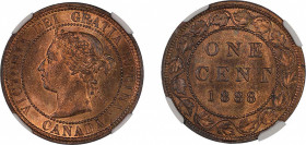 Canada 1888 (Cu) 1 Cent, Victoria (KM 7) Scarce Grade (Krawel Catalog 2000 Dollars) graded MS 65 Red Brown
