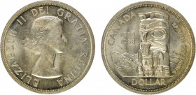 Canada, British Colombia Ag Dollar. Elizabeth II 1958. . Uncirculated and scarce. 
KM 55