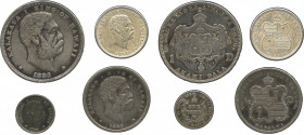 USA, 1883 Hawaii, 4 coin lot - Dollar (VF), 1/2 Dollar (VF), Quarter (EF), 10 cents (VF)