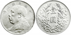 CHINA und Südostasien
China
Republik, 1912-1949
Dollar (Yuan) Jahr 3 = 1914. Präsident Yuan Shih-kai.
vorzüglich/Stempelglanz, Prachtexemplar. Lin...