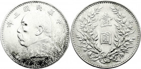 CHINA und Südostasien
China
Republik, 1912-1949
Dollar (Yuan) Jahr 3 = 1914. Präsident Yuan Shih-kai. Variante: die Sterne auf den Schulterklappen ...