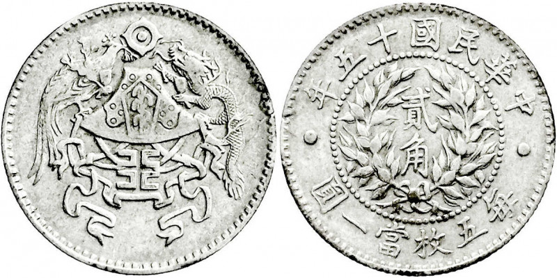 CHINA und Südostasien
China
Republik, 1912-1949
20 Cents, Jahr 15 = 1926 Nati...
