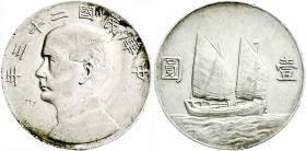 CHINA und Südostasien
China
Republik, 1912-1949
Dollar (Yuan) Jahr 23 = 1934. sehr schön, Randfehler. Lin Gwo Ming 110. Yeoman 345. 
