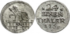 Altdeutsche Münzen und Medaillen
Anhalt-Bernburg
Victor Friedrich, 1721-1765
1/24 Taler 1760. vorzüglich/Stempelglanz. Mann 650a var. 