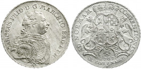 Altdeutsche Münzen und Medaillen
Baden-Durlach
Karl Friedrich, 1738-1806
Konventionstaler 1767, Durlach. Stempelglanz, Prachtexemplar, selten in di...