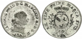 Altdeutsche Münzen und Medaillen
Baden-Durlach
Karl Friedrich, 1738-1806
20 Kreuzer 1773, Durlach.
schön/sehr schön. Wieland 730a. 