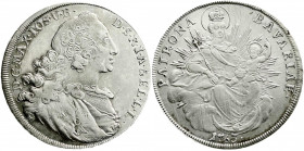 Altdeutsche Münzen und Medaillen
Bayern
Maximilian III. Joseph, 1745-1777
Madonnentaler 1763. gutes sehr schön, etwas justiert. Hahn 306. Davenport...