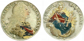 Altdeutsche Münzen und Medaillen
Bayern
Maximilian III. Joseph, 1745-1777
Madonnentaler 1770 A, Amberg. Harnisch und Madonna farbig lackiert.
sehr...