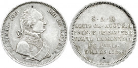 Altdeutsche Münzen und Medaillen
Bayern
Maximilian IV. (I.) Joseph, 1799-1806-1825
Silbermedaille 1806, in der Größe eines französischen 2-Francs-S...