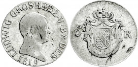 Altdeutsche Münzen und Medaillen
Bayern
Maximilian IV. (I.) Joseph, 1799-1806-1825
6 Kreuzer 1819, beide 1er der Jahreszahl spiegelverkehrt. Selten...