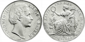 Altdeutsche Münzen und Medaillen
Bayern
Ludwig II., 1864-1886
Siegestaler 1871. vorzüglich, kl. Randfehler. Jaeger 110. Thun 107. AKS 188. 
