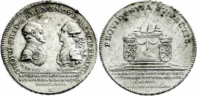 Altdeutsche Münzen und Medaillen
Brandenburg-Ansbach
Alexander, 1757-1791
Konventionstaler 1769 S, Schwabach. Auf die Vereinigung der beiden Fürste...