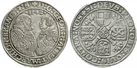 Altdeutsche Münzen und Medaillen
Brandenburg-Franken
Georg und Albrecht, 1527-1543
Taler 1542, Schwabach.
fast vorzüglich, schöne Patina. v. Schrö...
