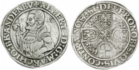 Altdeutsche Münzen und Medaillen
Brandenburg-Franken
Albrecht der Jüngere, allein, 1543-1557
Taler 1548, Erlangen. sehr schön/vorzüglich, kl. Randf...