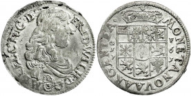 Altdeutsche Münzen und Medaillen
Brandenburg-Preußen
Friedrich Wilhelm, 1640-1688
1/3 Taler 1671 GF, Krossen.
vorzüglich, Kratzer im Haar. v. Schr...