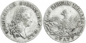 Altdeutsche Münzen und Medaillen
Brandenburg-Preußen
Friedrich II., 1740-1786
Reichstaler 1777 A, Berlin. sehr schön, kl. Kratzer. Olding 70. Daven...