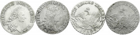 Altdeutsche Münzen und Medaillen
Brandenburg-Preußen
Friedrich II., 1740-1786
2 verschiedene Reichstaler: 1784 A, Berlin und 1786 A, Berlin Sterbet...