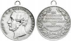 Altdeutsche Münzen und Medaillen
Braunschweig-Calenberg-Hannover
Georg V., 1851-1866
Vereinstaler 1865 B. Zur 50 jähr. Vereinigung Ostfrieslands mi...