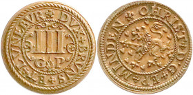 Altdeutsche Münzen und Medaillen
Braunschweig-Lüneburg-Celle
Christian von Minden, 1611-1633
Kupfer III Pfennig o.J. vorzüglich/Stempelglanz, schön...